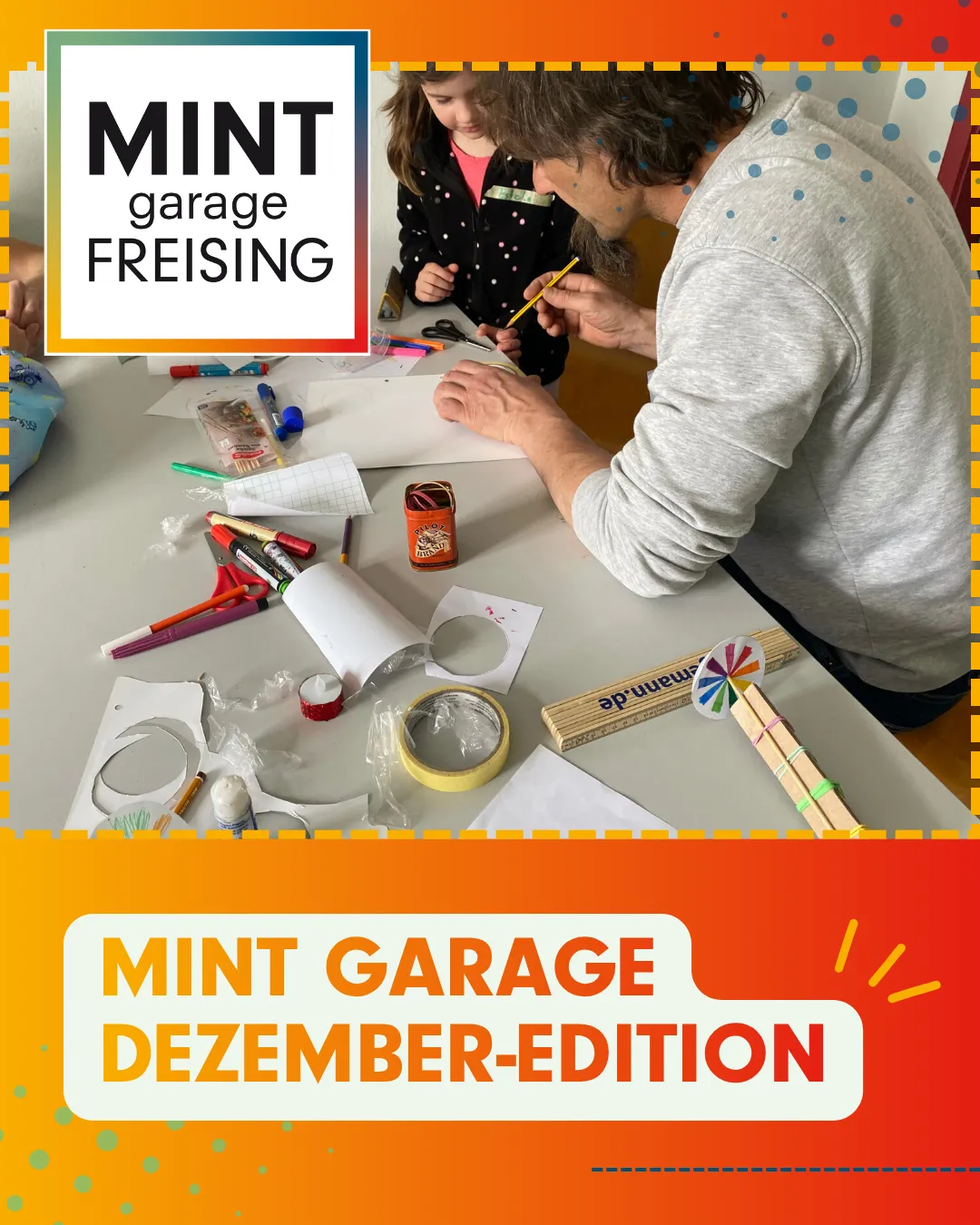 Sharepic MINT Garage Freising, Dezember-Edition