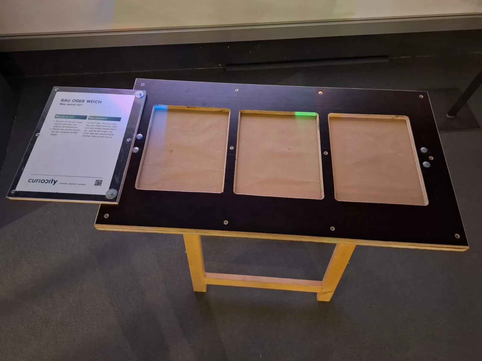 Rau oder weich, Exponat im Pop-up Science Center
