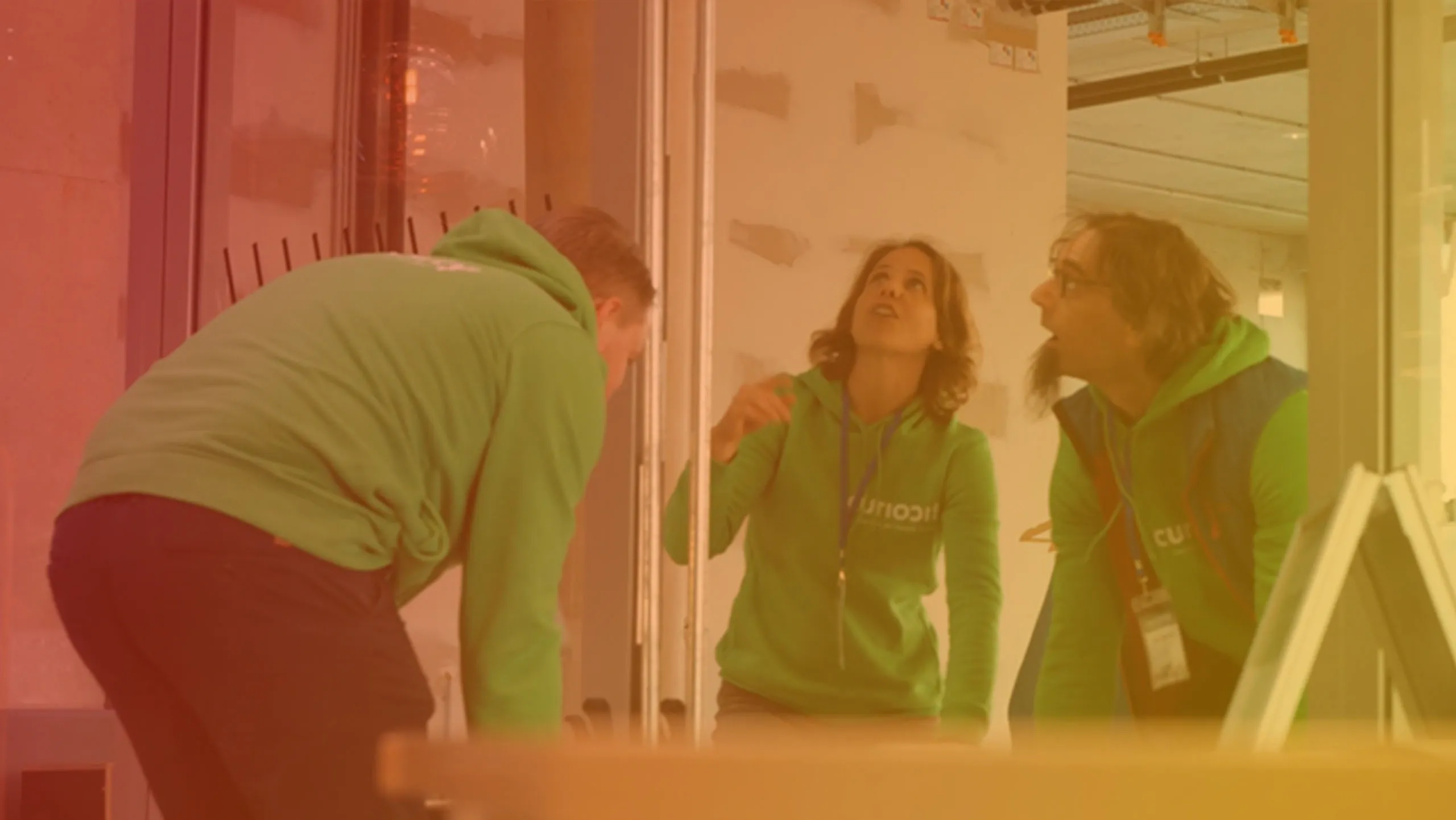 Team-Moment im Pop-up